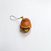 Bacon & Cheese Burger Cell Phone Charm/Zipper Pull - Fake Food Japan