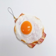 Bacon & Egg (large) Cell Phone Charm/Zipper Pull - Fake Food Japan