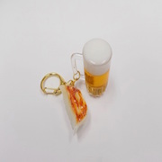 Beer (mini) & Gyoza Dumpling (Japanese Pot Sticker) (mini) Keychain - Fake Food Japan