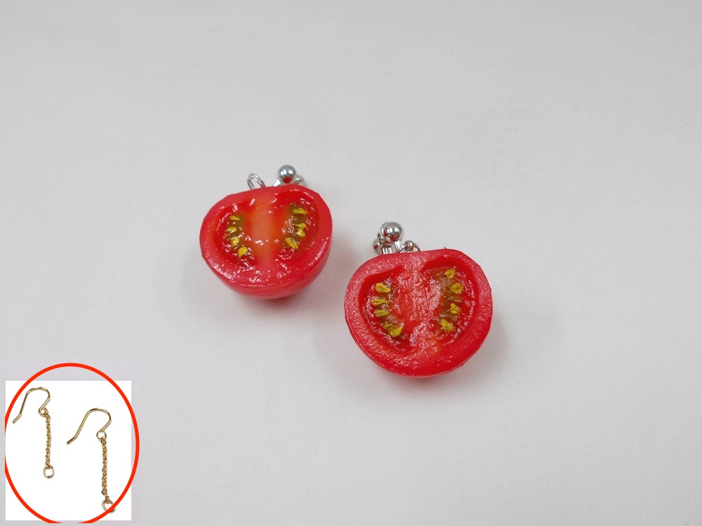 Cherry Tomato (half-size) Pierced Earrings - Fake Food Japan