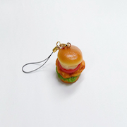 Chicken & Tomato Burger Cell Phone Charm/Zipper Pull - Fake Food Japan