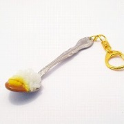 Curry with Potatoes on Spoon (small) Keychain - Fake Food Japan