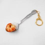 Curry with Shrimp on Spoon (small) Keychain - Fake Food Japan