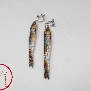 Dried Sardine (small) Pierced Earrings - Fake Food Japan