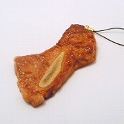 Grilled Chuck Steak with Bone Cell Phone Charm/Zipper Pull - Fake Food Japan