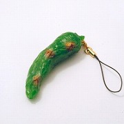 Grilled Green Pepper Cell Phone Charm/Zipper Pull - Fake Food Japan