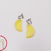 Lemon Slice (half-size small) Pierced Earrings - Fake Food Japan