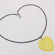 Lemon Slice (Heart-Shaped) Necklace - Fake Food Japan