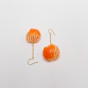Orange (Heart-Shaped) Pierced Earrings - Fake Food Japan