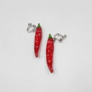 Red Chili Pepper (mini) Clip-On Earrings - Fake Food Japan