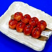 Toasted Dumplings Covered in a Soy & Sugar Sauce Replica - Fake Food Japan