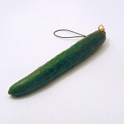 Whole Cucumber (small) Cell Phone Charm/Zipper Pull - Fake Food Japan