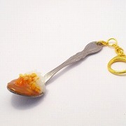 curry_with_carrots_on_spoon_small_keychain