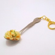 fried_rice_on_spoon_small_keychain