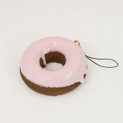 strawberry_frosted_chocolate_doughnut_cell_phone_charm_zipper_pull