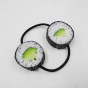 cucumber_roll_sushi_round_hair_band_pair_set