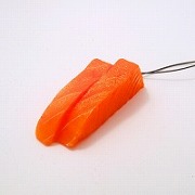 2 Cuts of Salmon Sashimi Cell Phone Charm/Zipper Pull - Fake Food Japan
