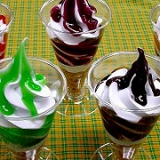 Assorted Syrup Topping Sundaes Replica - Fake Food Japan