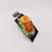 Boiled Egg in Soy Sauce & Kara-age (Boneless Fried Chicken) (large) Hair Clip - Fake Food Japan