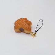 Broken Momiji Manju (Maple Leaf-Shaped Steamed Bun) (small) Cell Phone Charm/Zipper Pull - Fake Food Japan