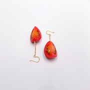 Cherry Tomato (quarter-size) Pierced Earrings - Fake Food Japan