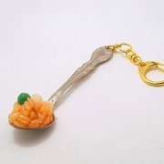 Chicken Rice on Spoon (small) Keychain - Fake Food Japan