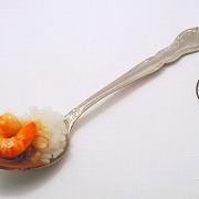 Curry with Shrimp on Spoon (large) Cell Phone Charm/Zipper Pull - Fake Food Japan