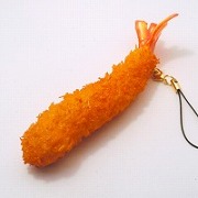 Deep Fried Shrimp (small) Cell Phone Charm/Zipper Pull - Fake Food Japan
