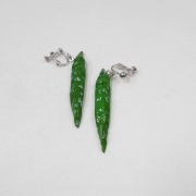 Green Chili Pepper (mini) Clip-On Earrings - Fake Food Japan