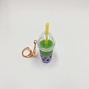 Green Tea (Matcha) Tapioca Drink (mini) Keychain - Fake Food Japan