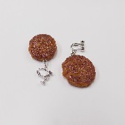 Hamburger Patty (small) Clip-On Earrings - Fake Food Japan