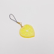 Lemon Slice (Heart-Shaped) Cell Phone Charm/Zipper Pull - Fake Food Japan