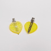 Lemon Slice (Heart-Shaped) Hair Clip (Pair Set) - Fake Food Japan