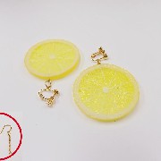 Lemon Slice Pierced Earrings - Fake Food Japan