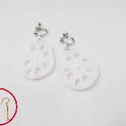 Lotus Root Pierced Earrings - Fake Food Japan