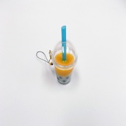 Mango Tapioca Drink (mini) Cell Phone Charm/Zipper Pull - Fake Food Japan