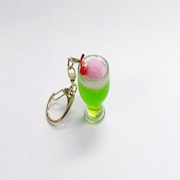 Melon Soda (mini) with Strawberry Ice Cream Keychain - Fake Food Japan