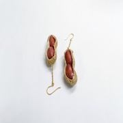 Peanut (Cracked Open) Pierced Earrings - Fake Food Japan