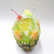 Pineapple Kakigori (Snow Cone/Shaved Ice) with Melon Sauce Replica - Fake Food Japan