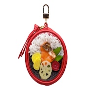 Salmon Bento Circular Purse - Red - Fake Food Japan