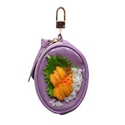 Salmon Roe & Sea Urchin Rice Circular Purse Ver. 2 - Purple - Fake Food Japan