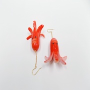 Sausage (Mouthless Octopus-Shaped) Pierced Earrings - Fake Food Japan