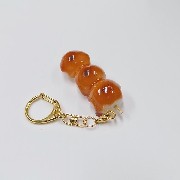 Toasted Dumplings Covered in a Soy & Sugar Sauce (3-piece with Skewer) Keychain - Fake Food Japan