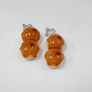 Toasted Dumplings Covered in a Soy & Sugar Sauce Clip-On Earrings - Fake Food Japan