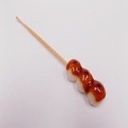 Toasted Dumplings Covered in a Soy & Sugar Sauce (3-piece with Skewer) Ear Pick - Fake Food Japan