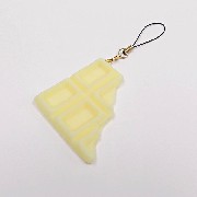 White Chocolate Bar Piece Cell Phone Charm/Zipper Pull - Fake Food Japan