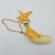 Whole Peeled Ripened Banana & Star Fruit (small) Bag Charm - Fake Food Japan